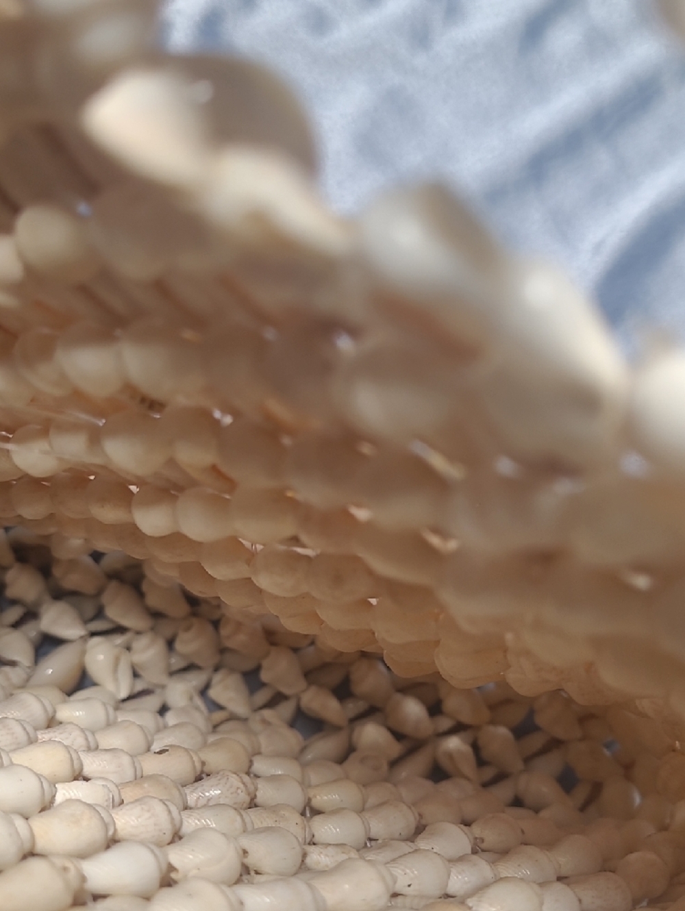 Handcrafted Cream Beaded Shell Shoulder Bag - Picture 4 of 5